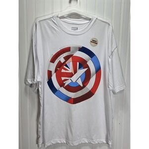 Marvel Shirt Captain America Union Jack Shield Family Matching Tee Sz Large